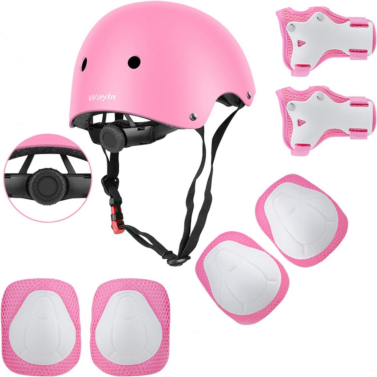 Skateboard Helm Set Kind - Roze Beschermset - Knie- en Elleboogpads - Veiligheid bij buitensporten - SnelShoppen