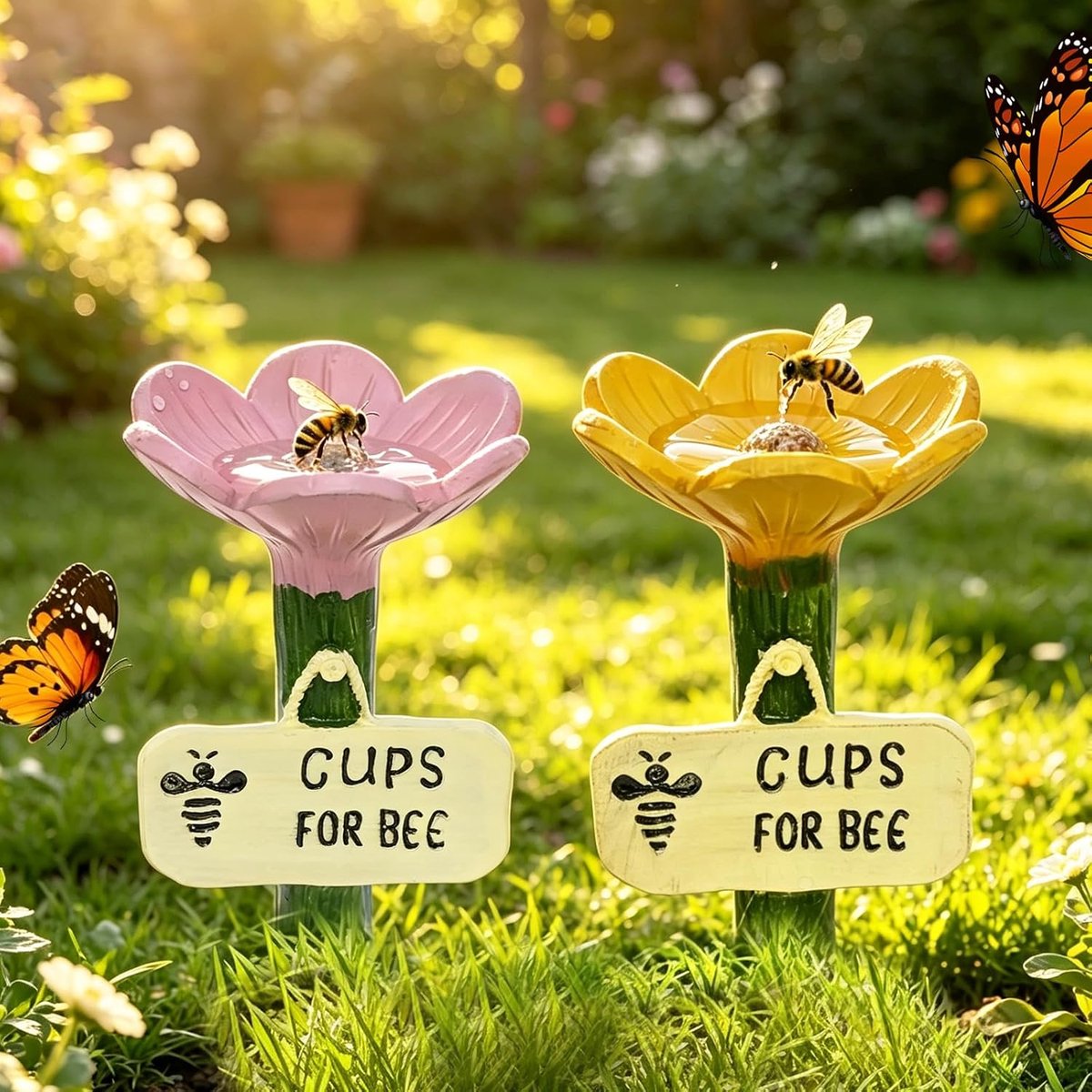 Insectendrinker 2 stuks - bijendrank voor de tuin - fascinerende drinkers - aantrekkelijk voor insecten - ShopVlot