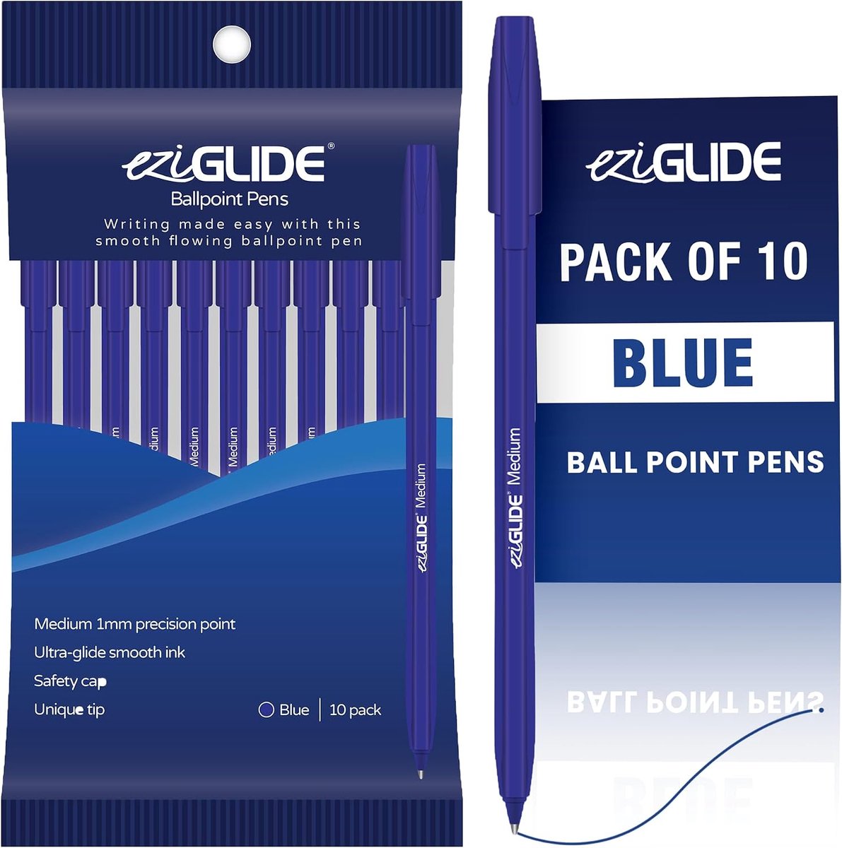 Balpen 1mm - blauwe inkt - soepel schrijfmechanisme - ideaal voor school - ShopVlot