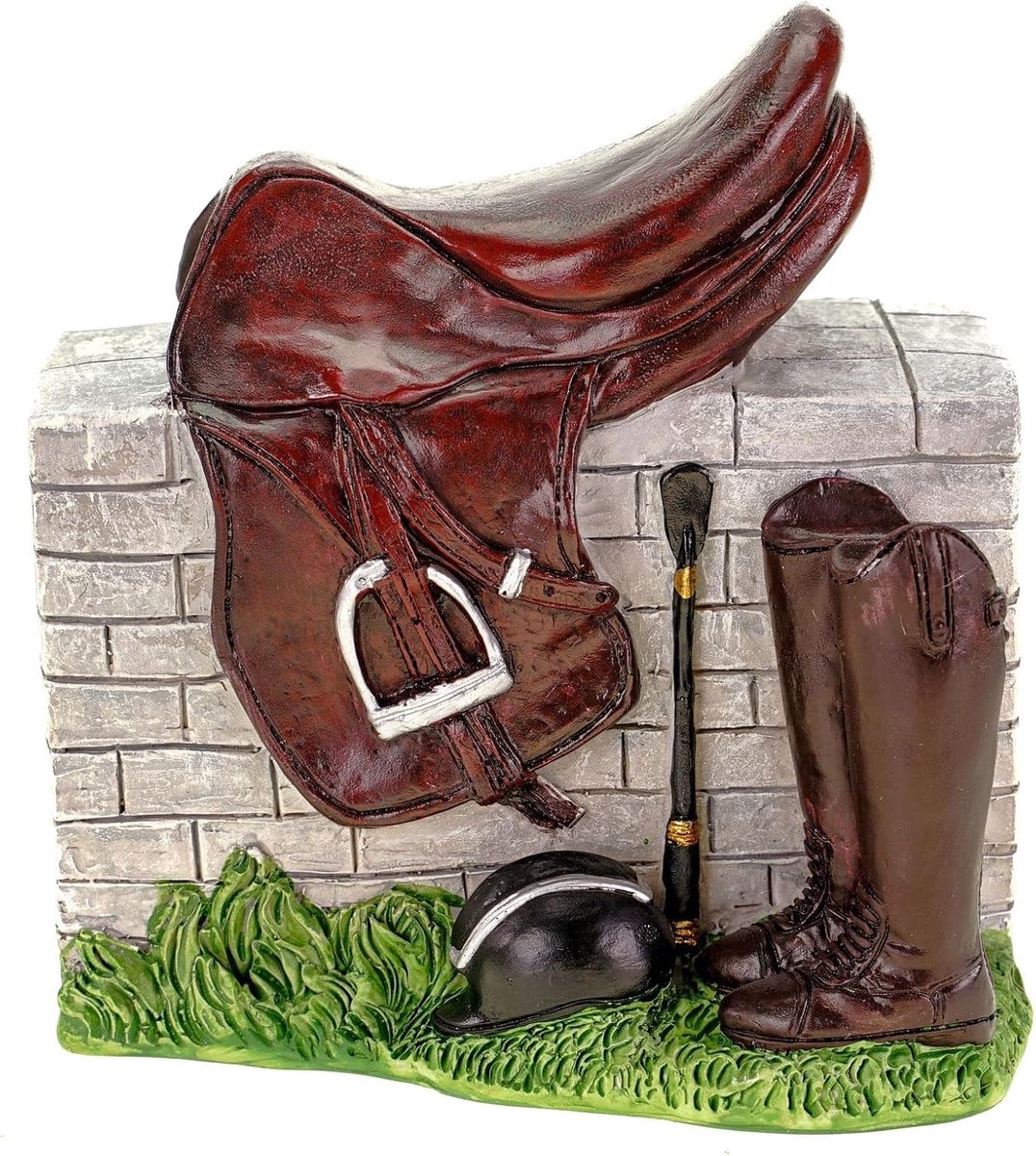 Spaarpot paardenzadel 15cm - kleurrijke poly spaarpot - decoratief en praktisch - ideaal voor paardenliefhebbers - ShopVlot