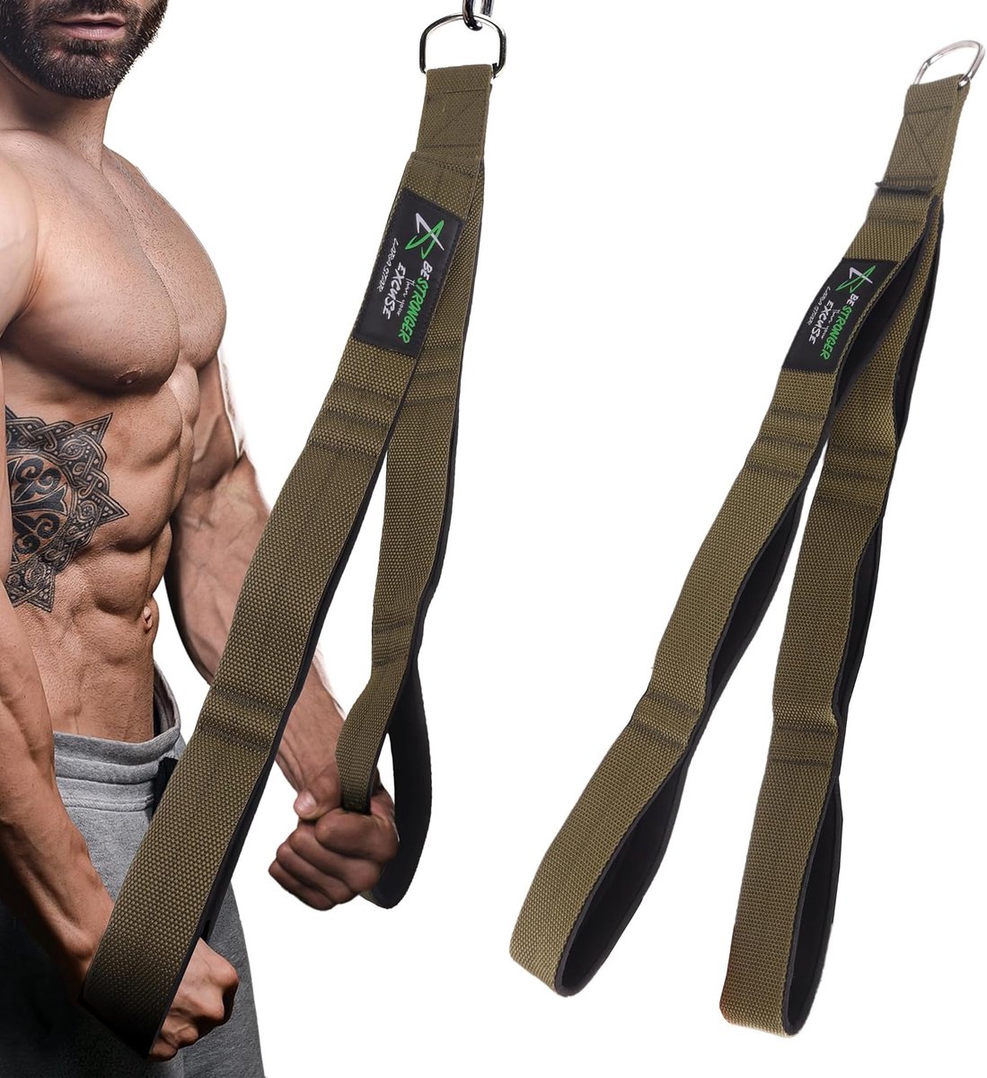 Tricep touw kabel bevestiging - verstelbare lengte 61-137 inch - neopreen grip - optimale bewegingsvrijheid - ShopVlot