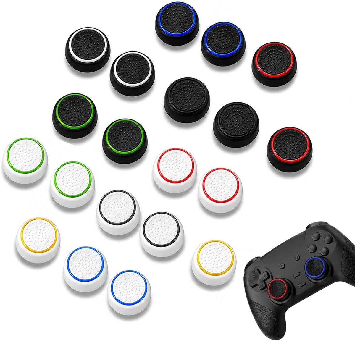 Joystick caps set van 20 - silicone - anti-slip - optimale grip voor PS5/PS4 controllers - ShopVlot