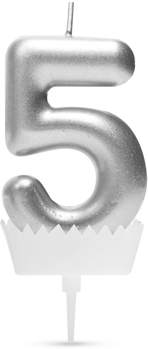 Verjaardagskaars cijfer 5 - 6×3 cm - taartkaars - decoratieve kaars voor feest & verjaardag [56183-5]