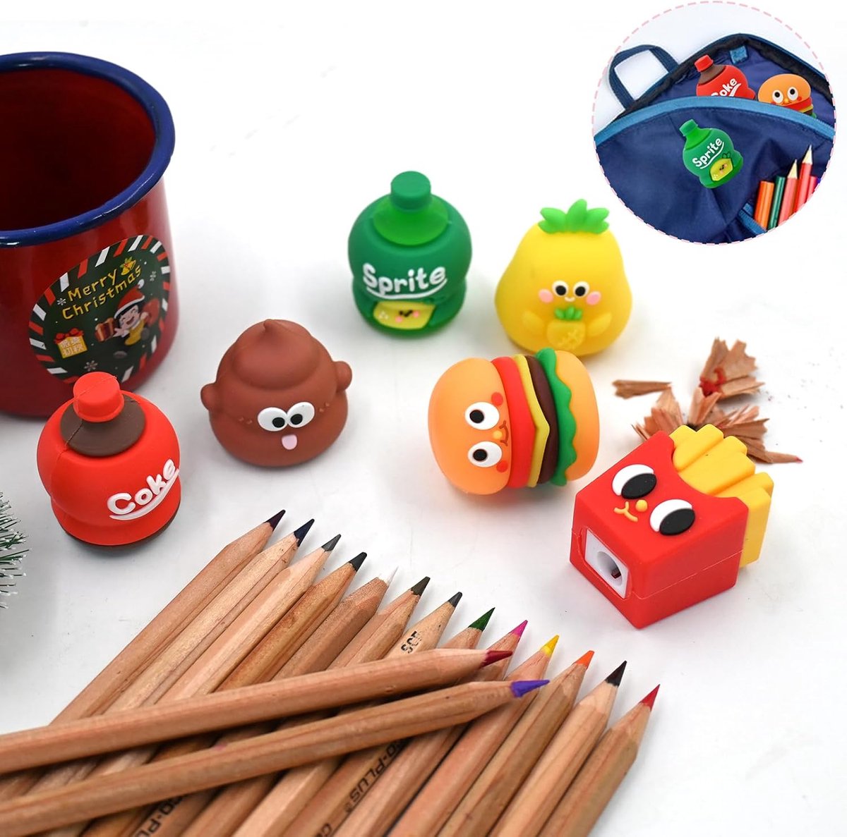 Puntenslijpers set van 6 - schattige dieren - Kawaii cartoon ontwerp - perfect voor school en kantoor - ShopVlot