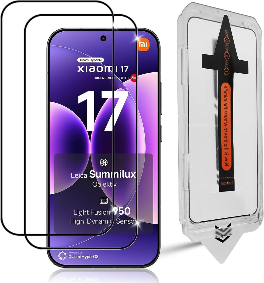 Pantserglas voor Xiaomi 17/17 Pro 5G - 9H hardheid - anti-kras en luchtbellen - dubbele displaybescherming - ShopVlot