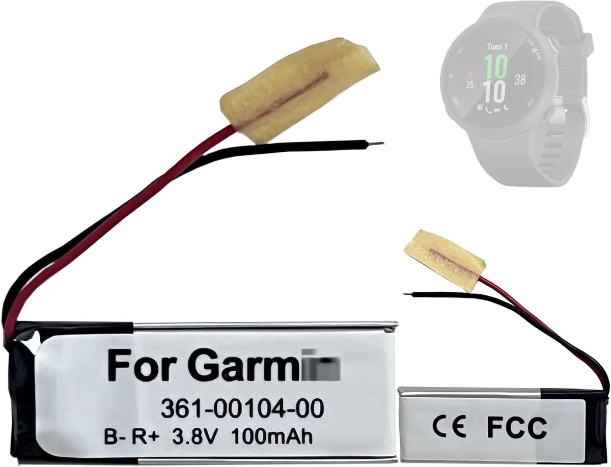 Vervangende batterij 361-00104-20 voor Gar-min Forerunner 45 Swim2 - 100% nieuw - hoge kwaliteit - betrouwbare energie - ShopVlot