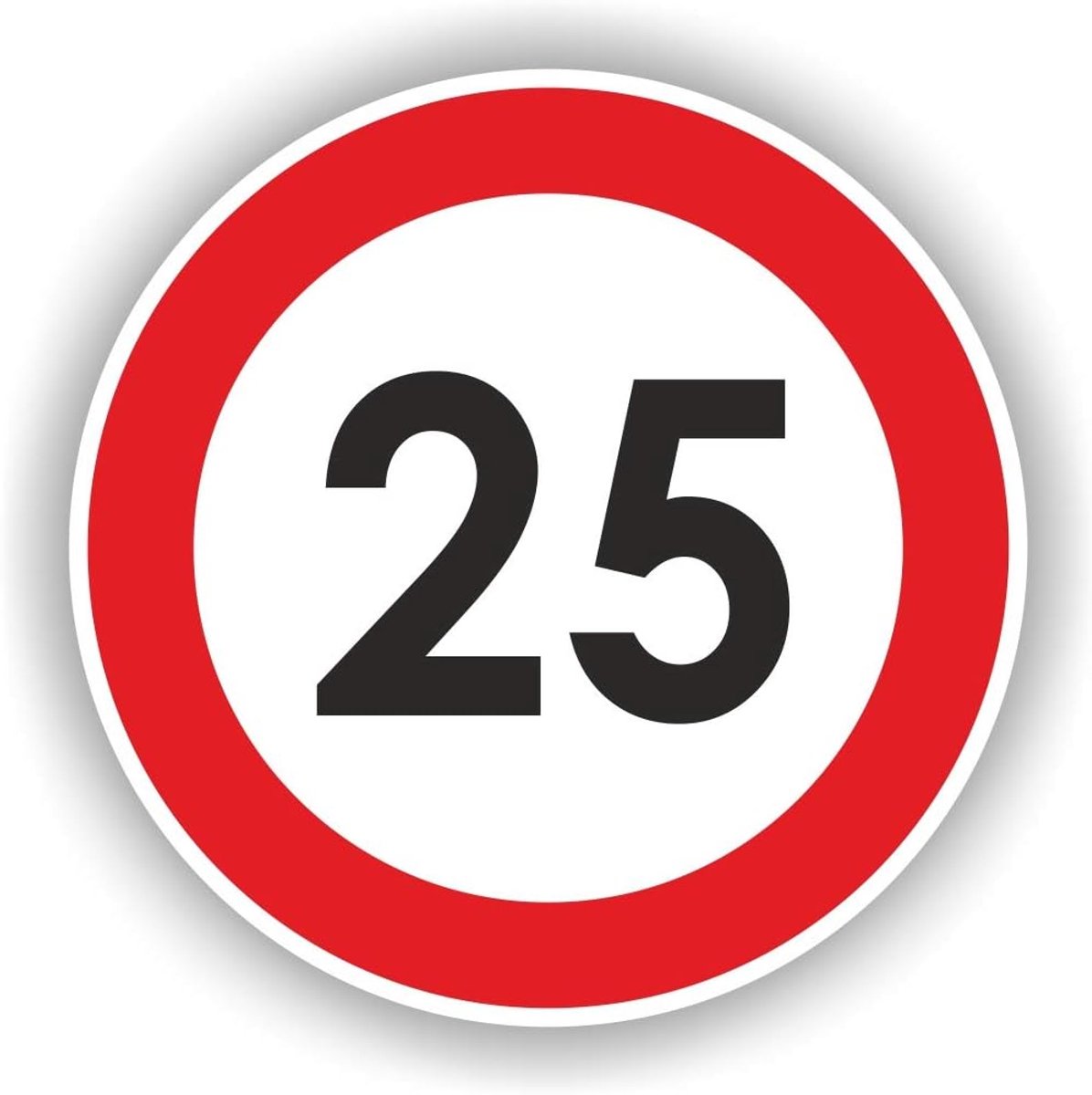 autosticker 25 kmh 8.5 x 8.5 cm - hoogwaardige sticker - weerbestendig en duurzaam - voor unieke auto styling - ShopVlot