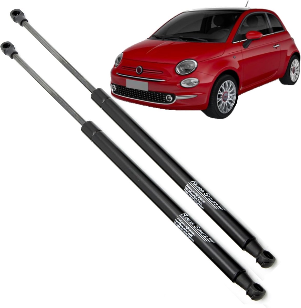 Gasveer achterklep Fiat 500 (312) 2007-2017 - 2 stuks - 350N kracht - Eenvoudige installatie - ShopVlot