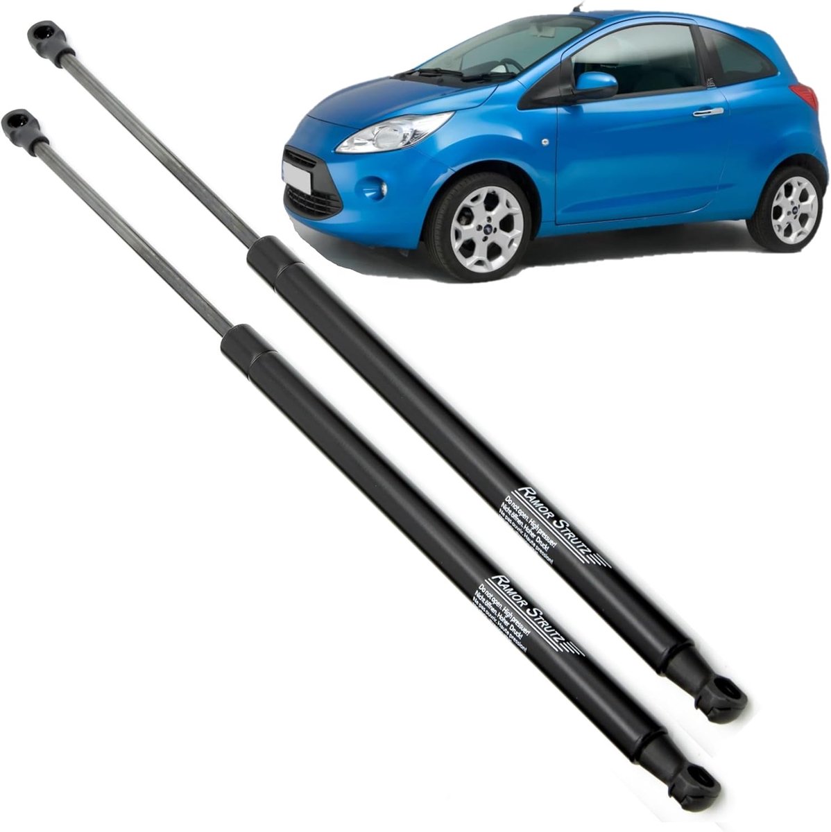 Gasveren Achterklep 2x - Vervanging voor Ford KA Mk2 2008-2016 - Lengte 417 mm - Eenvoudige installatie - ShopVlot