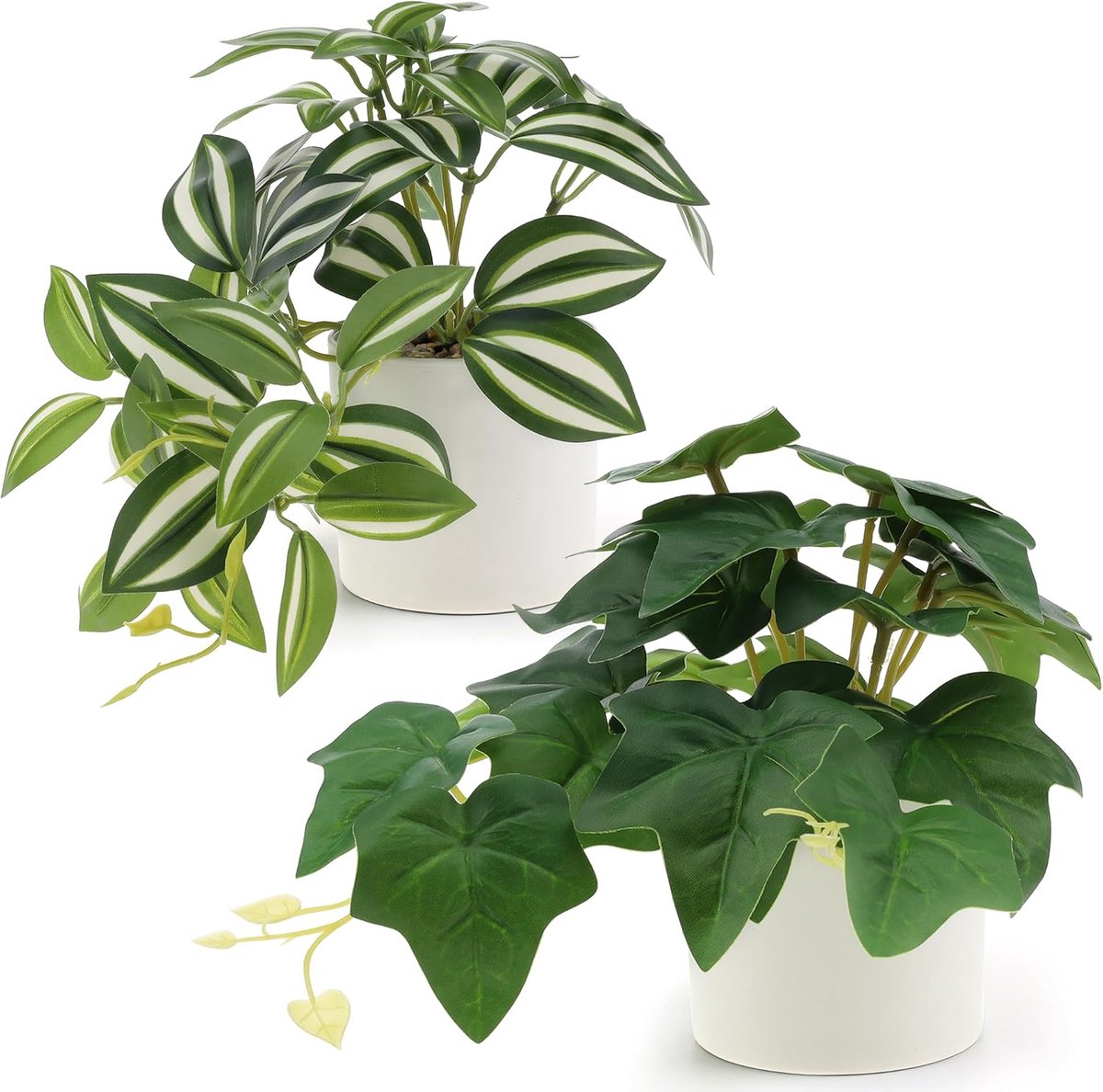 Mini kunstplant in pot 2pcs - realistische faux hangplant - groene decoratie voor interieur - moderne uitstraling - ShopVlot