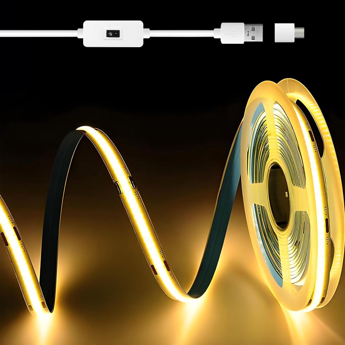 LED strip 5m warm wit - zelfklevend - dimbaar - ideaal voor TV en keukenkasten - ShopVlot