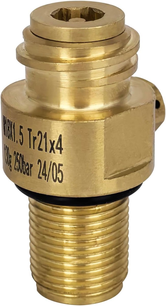 Soda water CO2 cilinder adapter M18x1.5 - TR21-4 uitlaat - hoogwaardig messing - eenvoudige installatie - ShopVlot