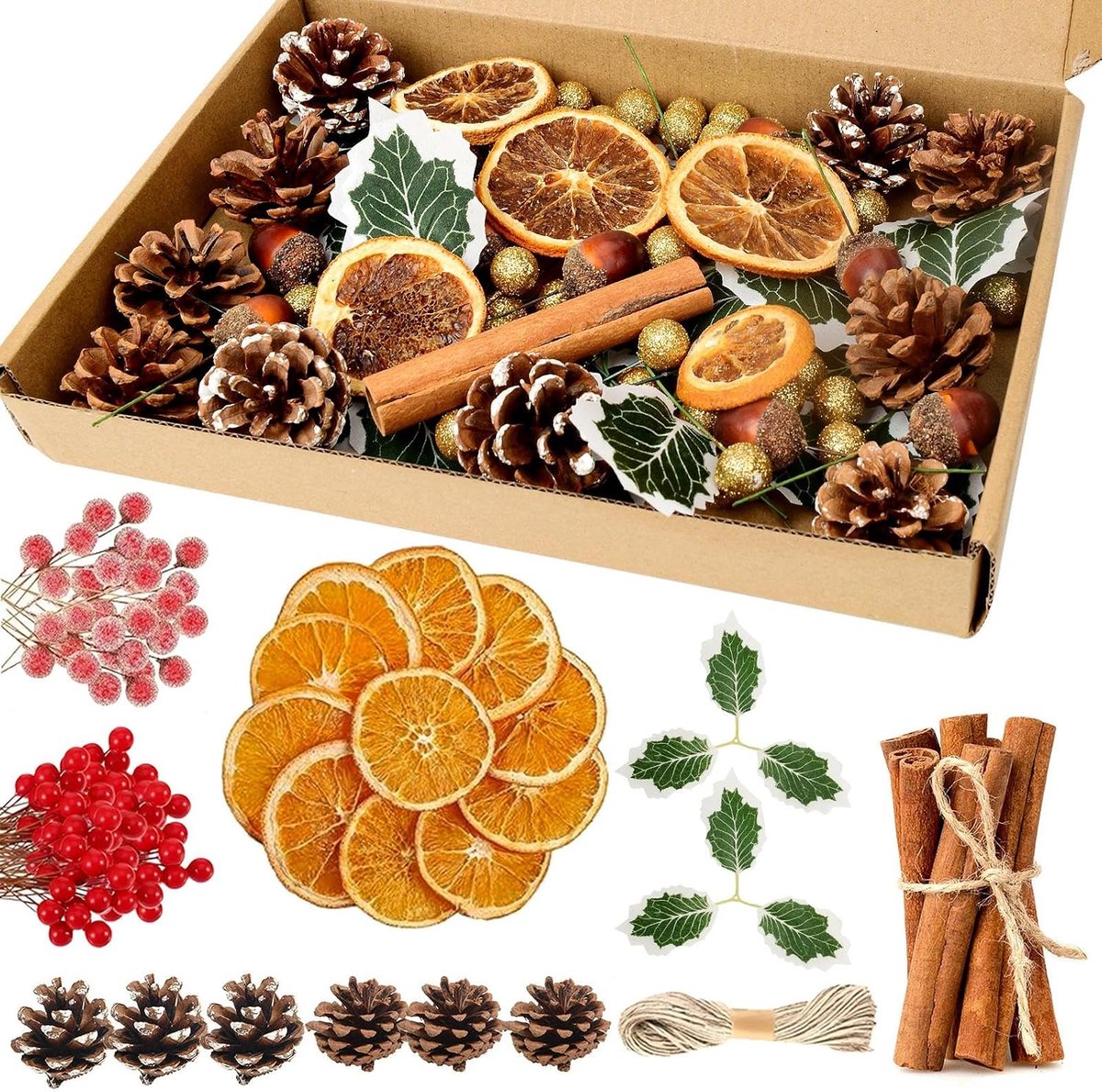 kerstkrans 30 cm - kunstmateriaal - sfeervol - perfecte decoratie voor de feestdagen - ShopVlot