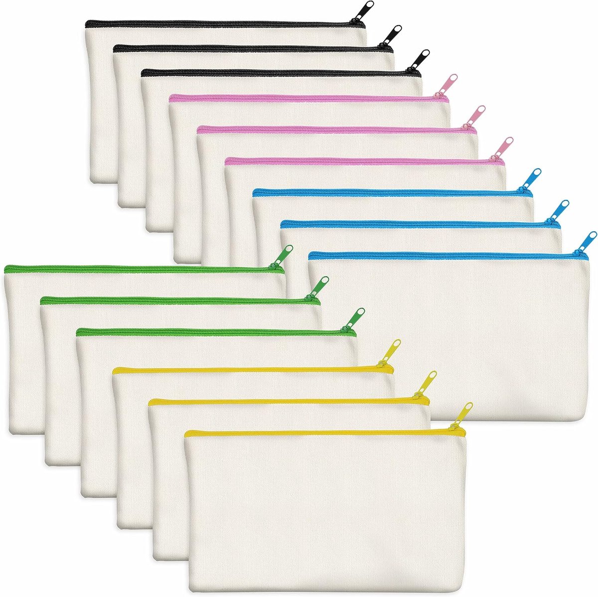 Zipper Tassen 15 Pack - Katoenen Canvas - Herbruikbaar - Ideaal voor Creatieve Projecten - SnelShoppen