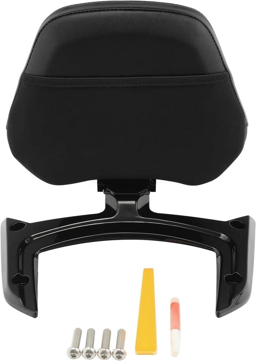 Passagierskussen Motor - Rugleuning Motorfiets - Comfortabele Ritten - Waterdicht PU-leer - 22 kg - Zwart