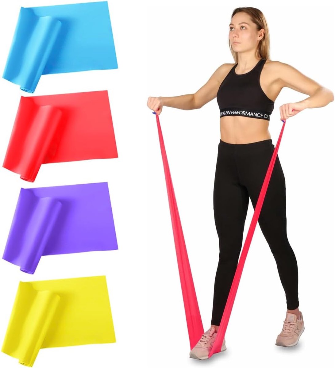 Set di 4 elastici fitness - multifunctioneel - voor mannen en vrouwen - ideale ondersteuning voor pilates - SnelShoppen