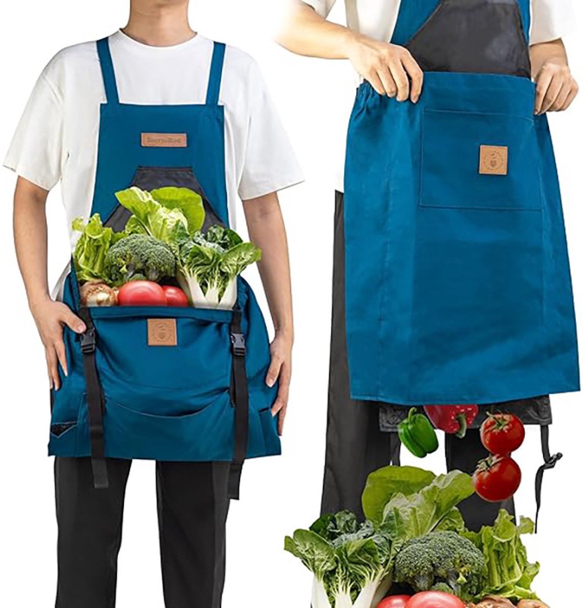 Casalora Tuinschort met Opvangzak Dames/Heren - Lengte 71 cm × Breedte 51 cm - Blauwgroen