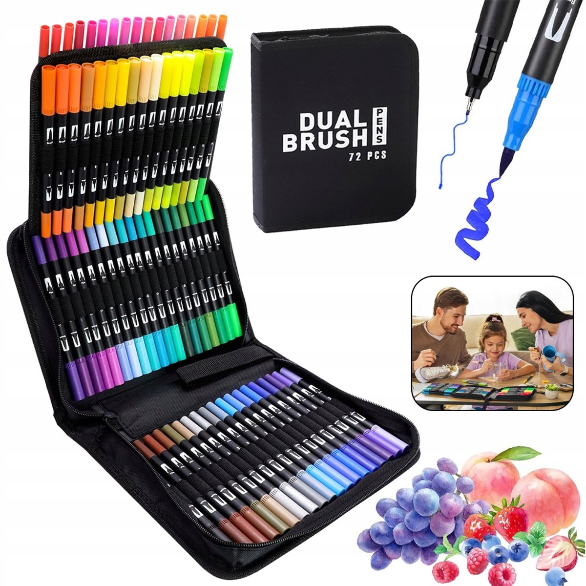 72 Acryl Markers met Dubbele Punt - Kleurrijk Tekenen voor Jong & Oud