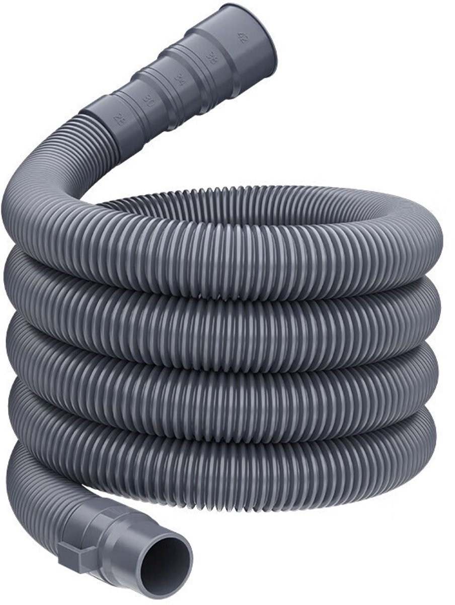 2 meter universele afvoerslang, afvoerslang geschikt voor wasmachine, waterafvoerslang, universele afvoer geschikt voor wasmachine en vaatwasser (2M-NIEUW)
