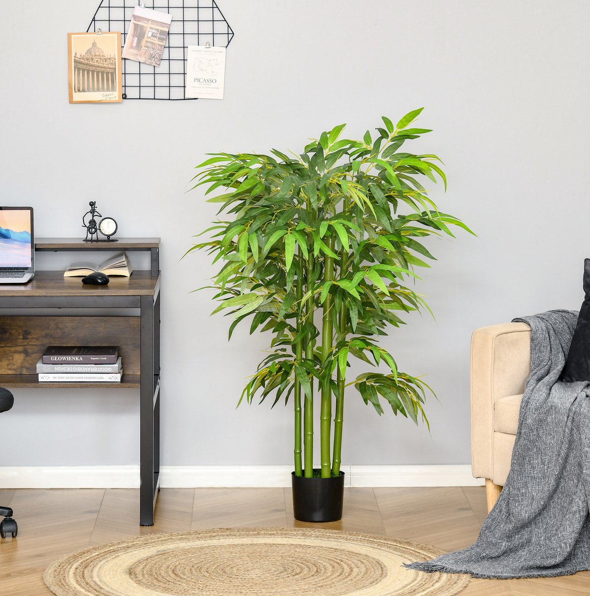 FloraGrace Kunstbamboe Kunstplant 140 Cm In Pot Van Kunststof Groen Realistisch Voor Binnen Onderhoudsvrij