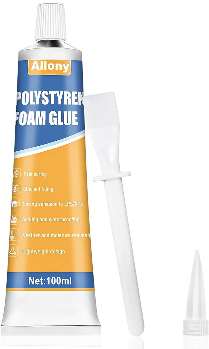 Thijox - Styroporlijm, Contactlijm, Modelbouwlijm en Montagelijm voor Geëxpandeerd Polystyreen, Sneldrogend, 100ML voor Hobby, Kunst, Podiumdecoratie