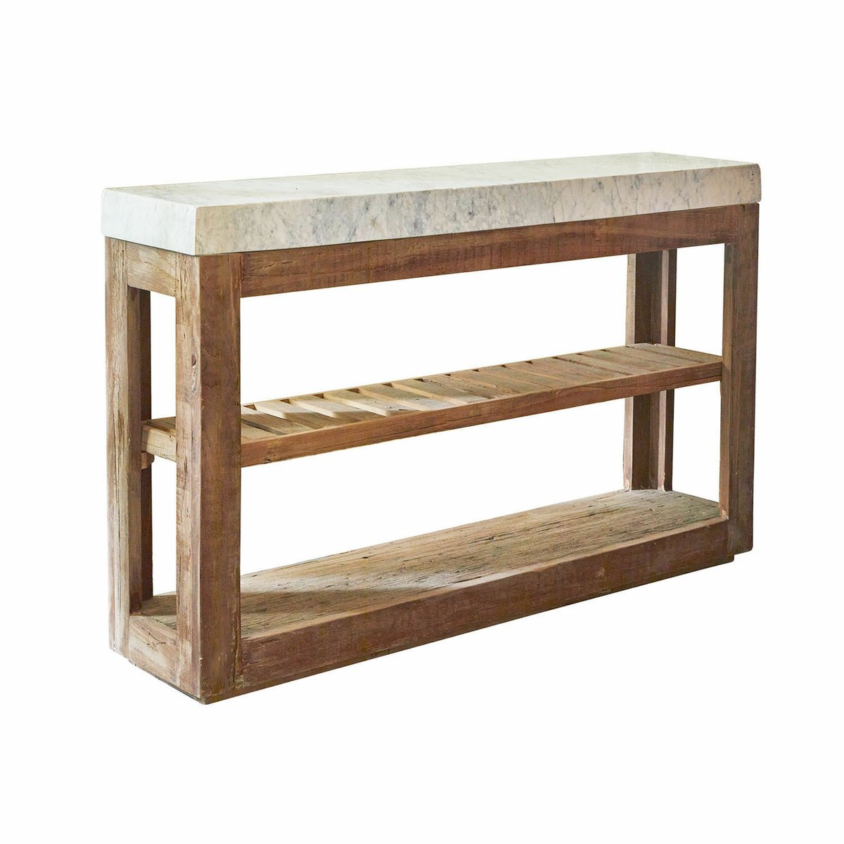 Loberon Wandtafel Tresienne bruin/wit