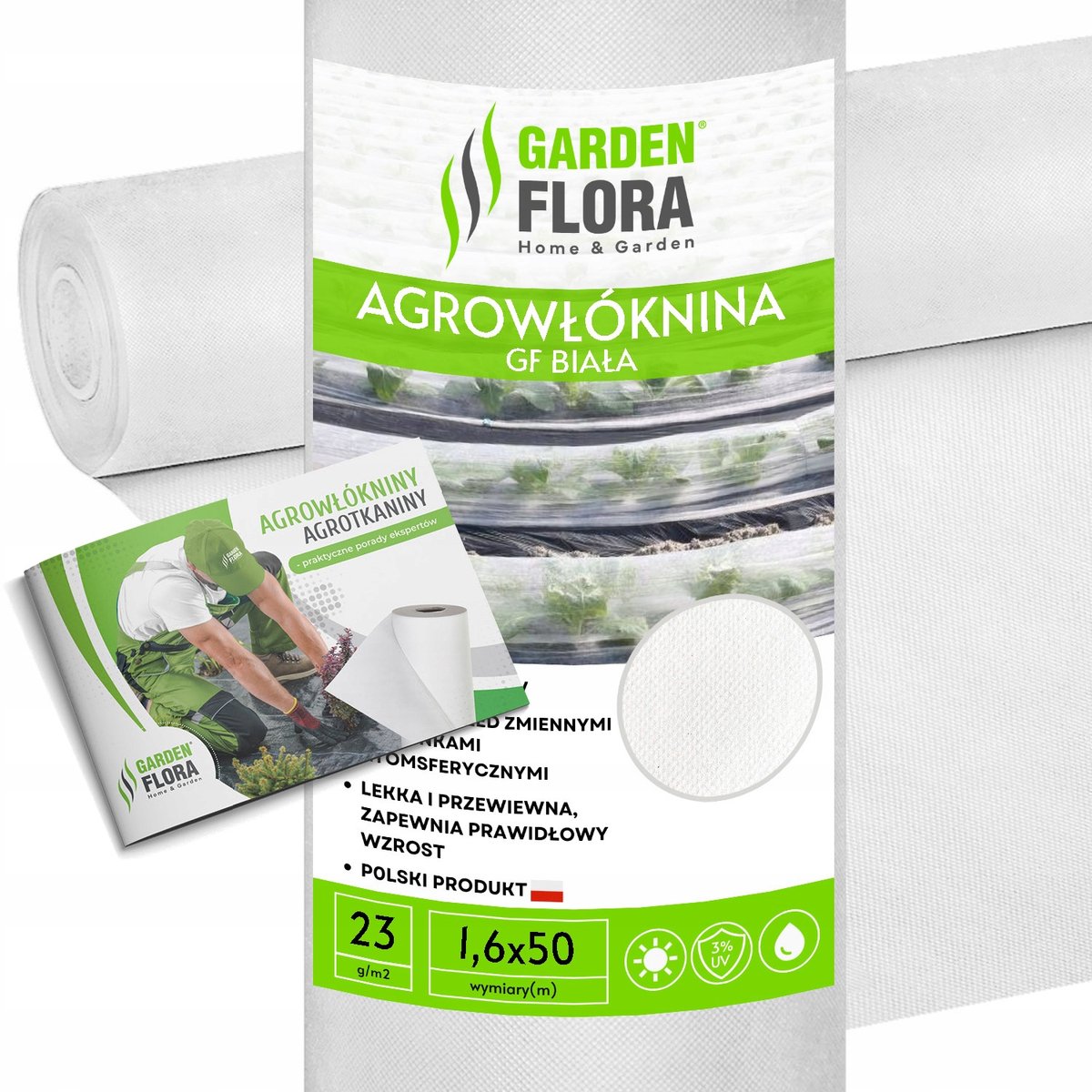 Agrotextiel Wit 23g/m² 1.6x50m - Bescherming voor Planten