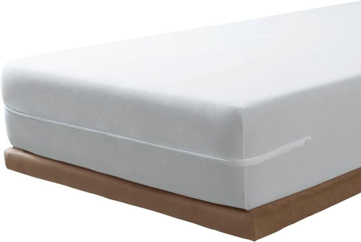 Matrasbeschermer 160x190/200 cm - Microvezel Terr stof - Met rits - Bescherming tegen stof en vuil - ShopVlot