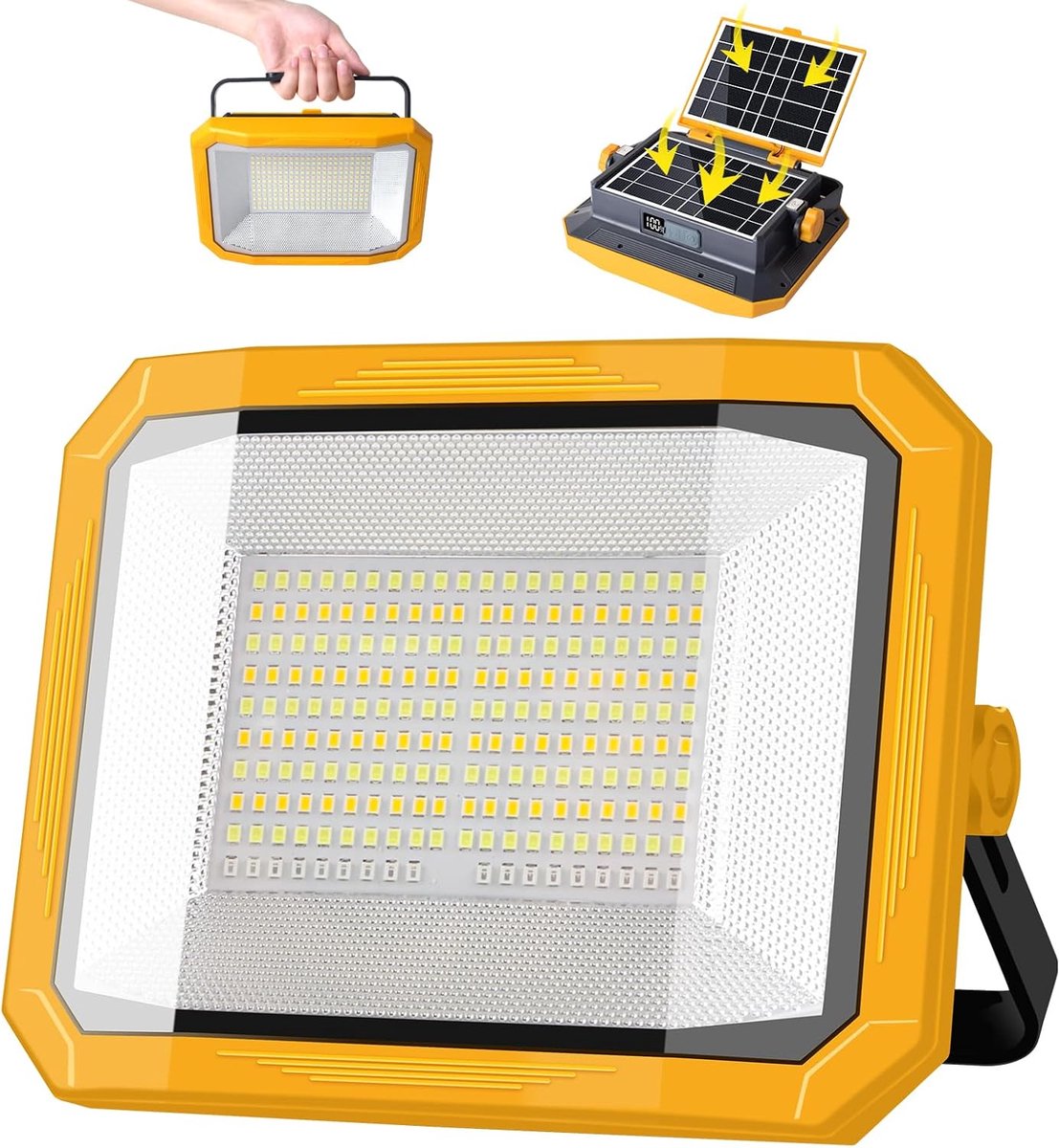 LED bouwlamp 100W - accu - 4 lichtstanden - ideaal voor binnen en buiten - ShopVlot