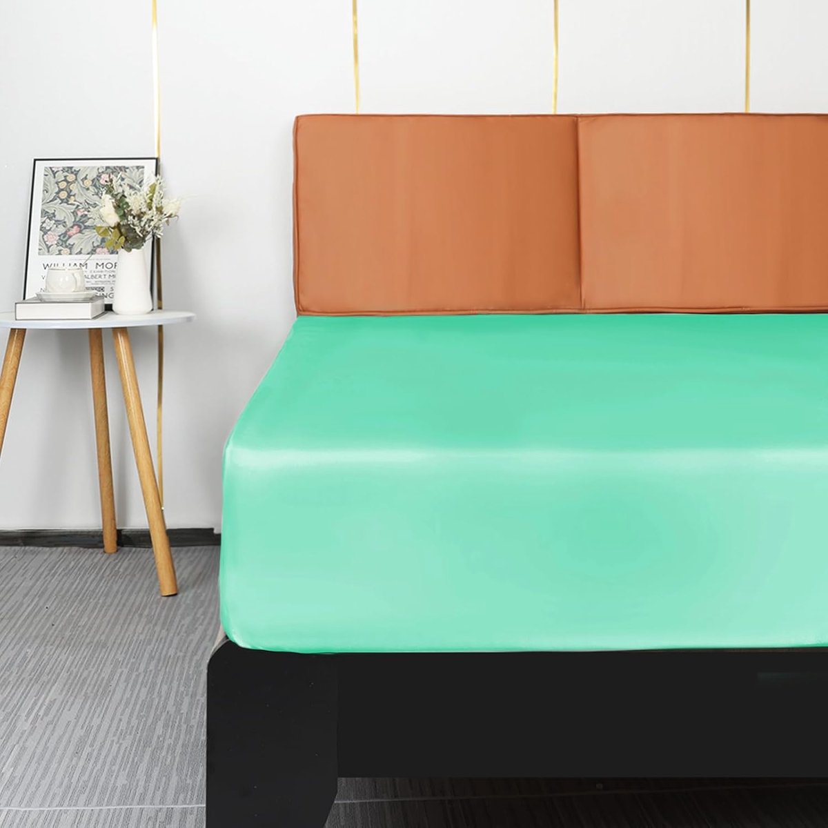 Fitted sheet 135x200cm - luxe satijn polyester - diepe hoeken - heerlijk zacht - ShopVlot