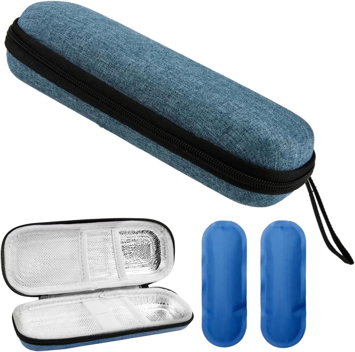 Insuline koel tas met 2 koelpads - compact en draagbaar - houdt medicijnen veilig tot 6 uur - donkerblauw - ShopVlot