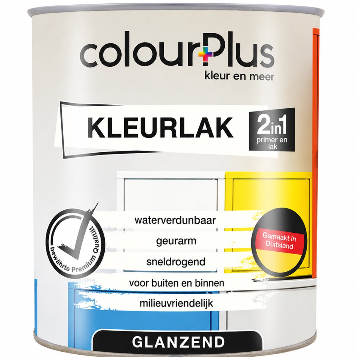 ColourPlus Lakverf - Dekkende Verf - Acrylverf - 2-in-1 - Weerbestendig - Glans - Zilvergrijs - 750ml