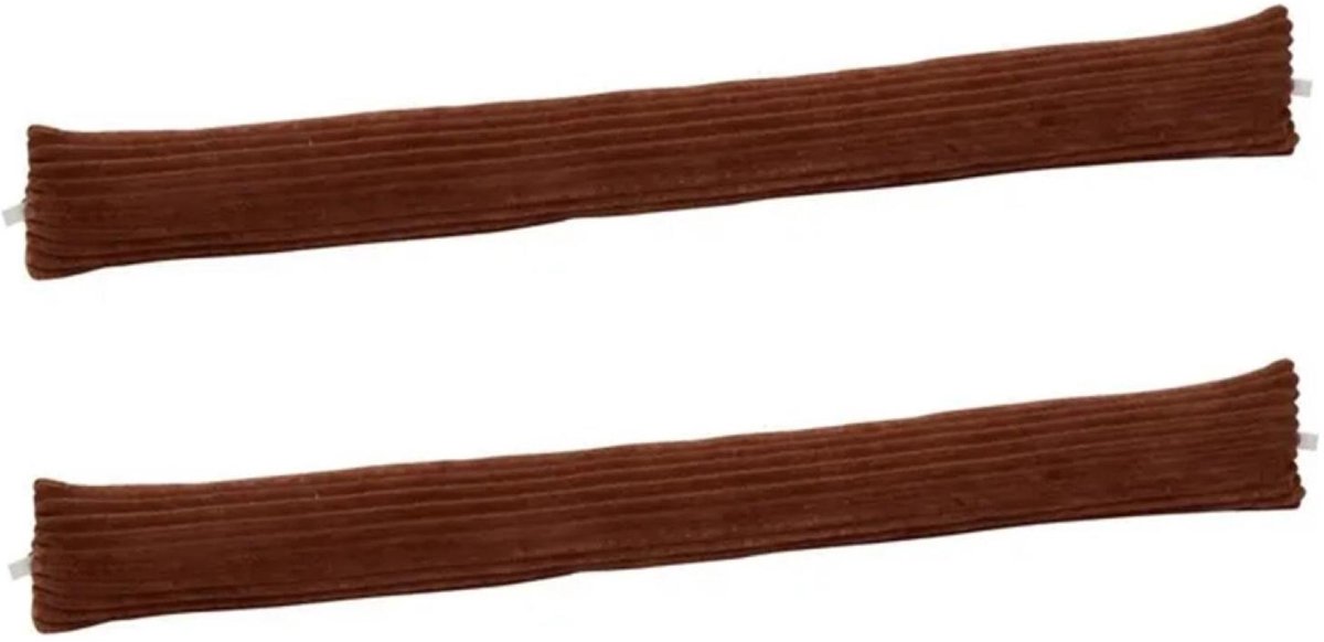 Atmosphera Deur Tochtstrip - 2x - tochtwering rol deurstopper - bruin - 90 x 12 cm - sluit de onderkier af