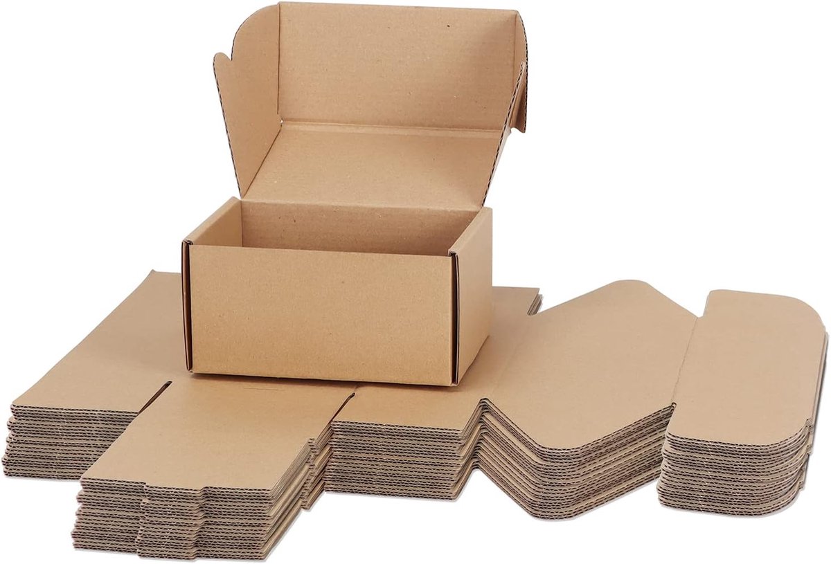 Verzenddozen - Kartonnen Doosjes - Kleine Pakketten Versturen - Eenvoudig te Monteren - 25 Stuks 15cm - Bruin