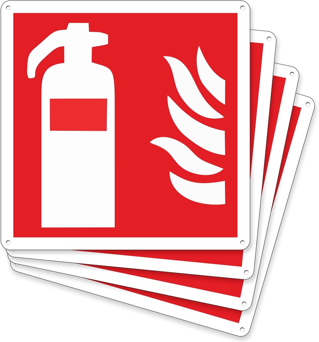 brandblussers bord 14,5x14,5 cm - aluminium composiet - 3 mm dik - voor veiligheid in noodgevallen - SnelShoppen