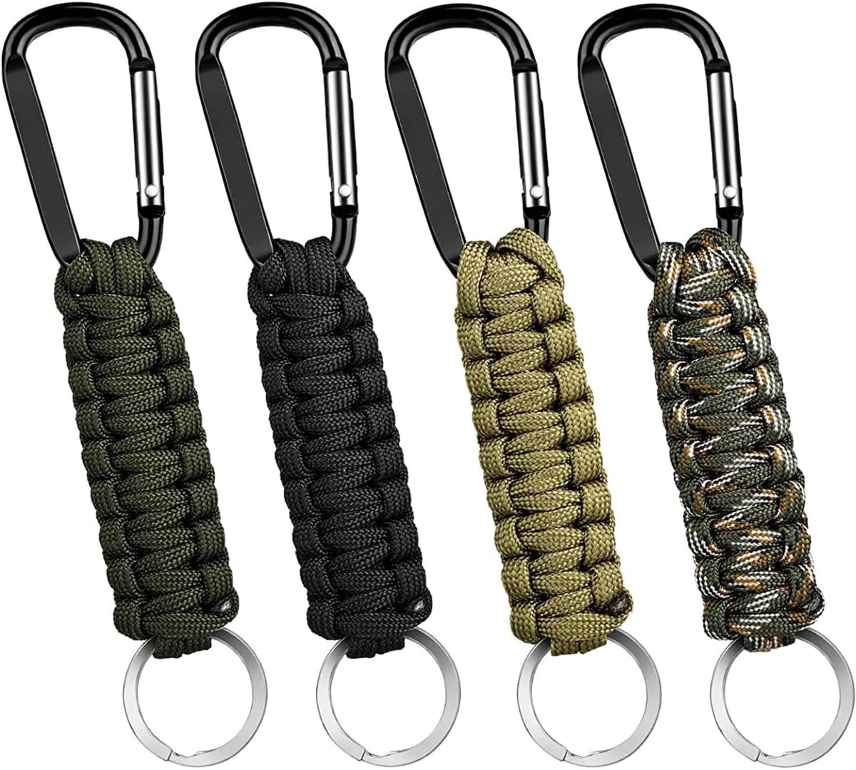 Paracord sleutelhanger 16x1 inch - gevlochten lanyard met karabijnhaak - sterk en veilig voor buitengebruik - SnelShoppen