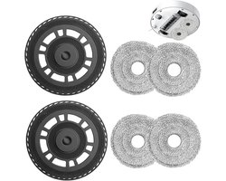 4 Dweildoeken met 2 Reservehouder - Geschikt voor Dreame X30 Serie/ S10 Pro Ultra/ L10s Ultra Gen2/ X40 Ultra Robotstofzuiger - Reserveonderdelen - dweilpads - dweilpads dreame