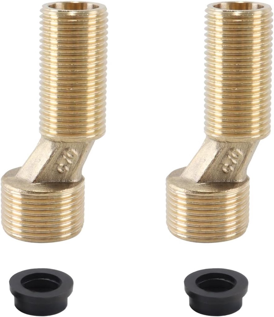 G1/2 naar G3/4 Mannen Draad Bad Adapter - 2 Pack Messing - Eccentrische Zwenkarm - Duurzaam en Corrosiebestendig - SnelShoppen
