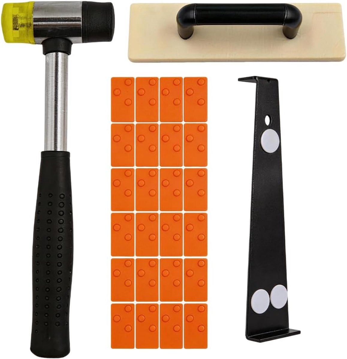 Laminaat legset - professioneel gereedschap - compleet met hamer, trekijzer en afstandhouders - SnelShoppen