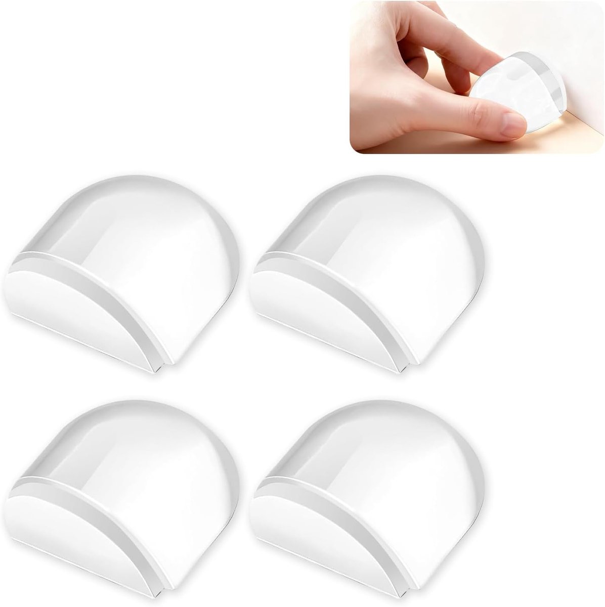Deurstopper set 4 stuks - transparant - zelfklevend - beschermt muren en meubels - SnelShoppen