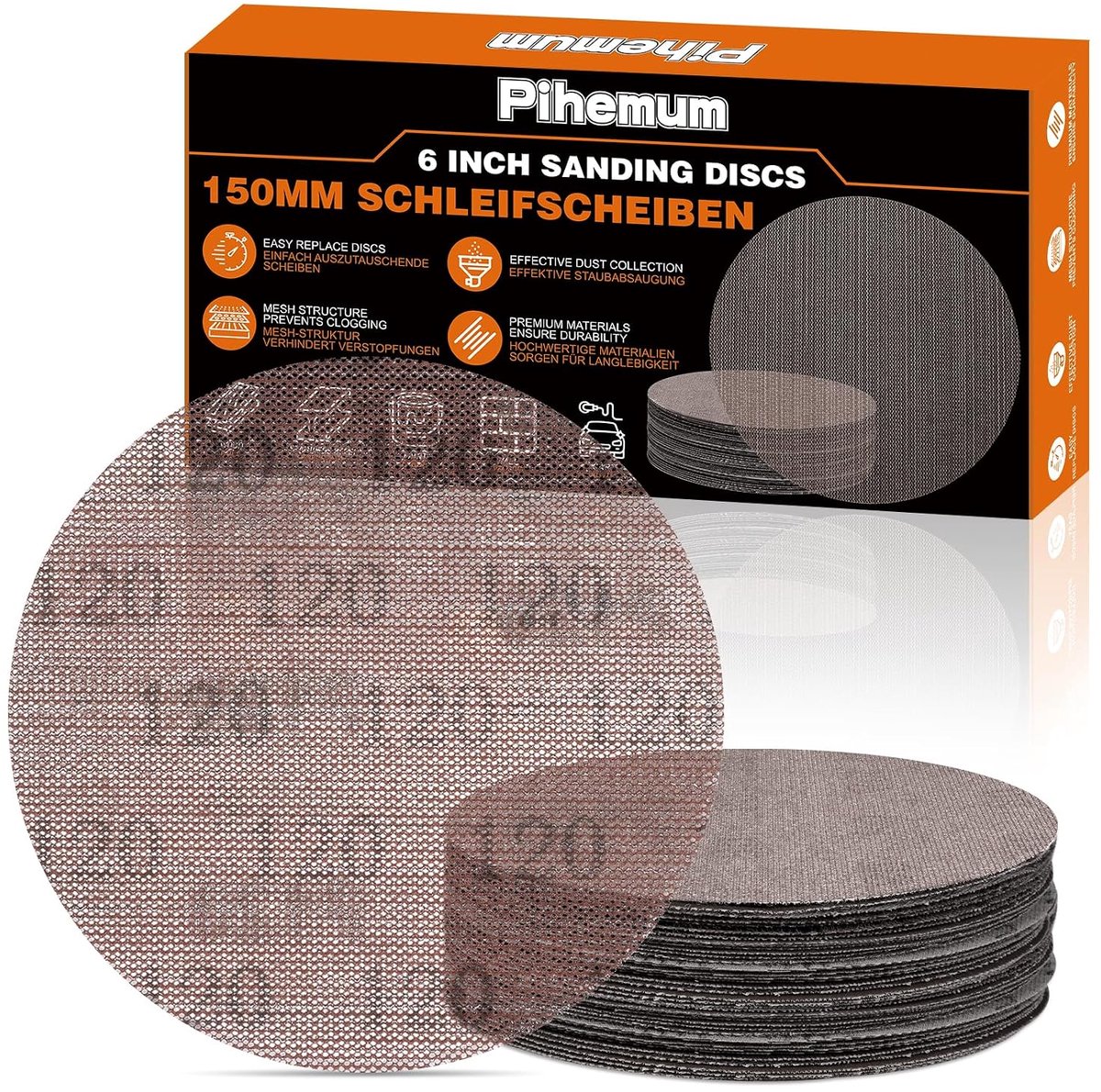 Schuurschijven 150 mm - korrel 120 - klittenband - uitstekende stofafvoer - ShopVlot