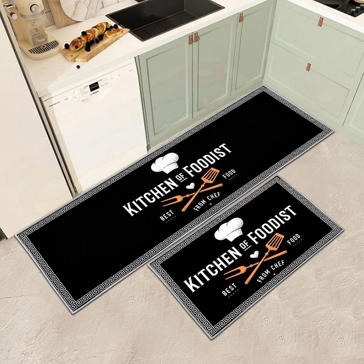 Keukenmatset 2-delig - Antislip en wasbaar - Comfortabele keukenvloermatten voor in de keuken - ShopVlot