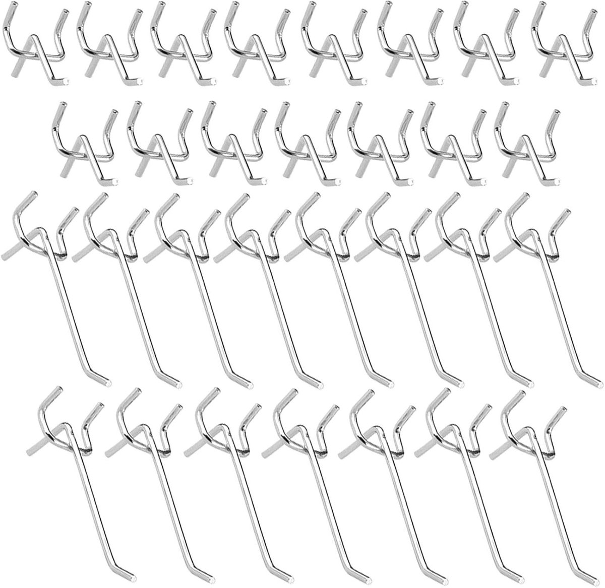 Pegboard accessoires 10cm en 5cm - metalen haakset - robuust en duurzaam - ideaal voor wanddisplay - ShopVlot