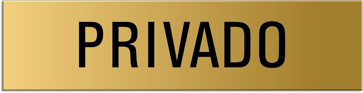 Privacysign Zelfklevend - Verboden Toegang Bord - Ruimte Afbakenen - Aluminium Bord - 160 x 40 mm - Goudkleurig