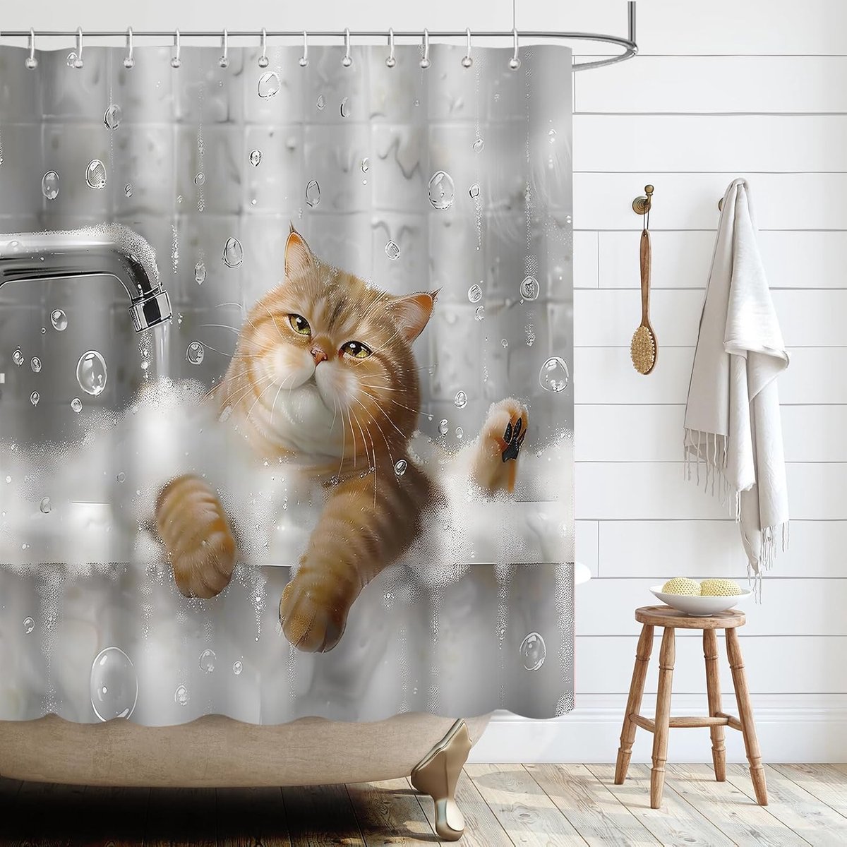Douchegordijn katten 72 x 72 inch - hoogwaardig polyester - schattig ontwerp - leuk voor kinderen - ShopVlot