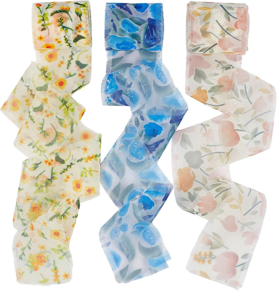 Chiffonlint 30 m - bloemenfranje - 3 cm breed - ideaal voor bruiloften en feesten - ShopVlot