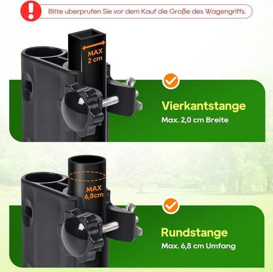 Bolderkar Duwgreep - Handgreep Kar - Wagen Manoeuvreren - Verstelbare Hoek - 54 cm Lengte - Zwart van Bolderkar — afbeelding 5