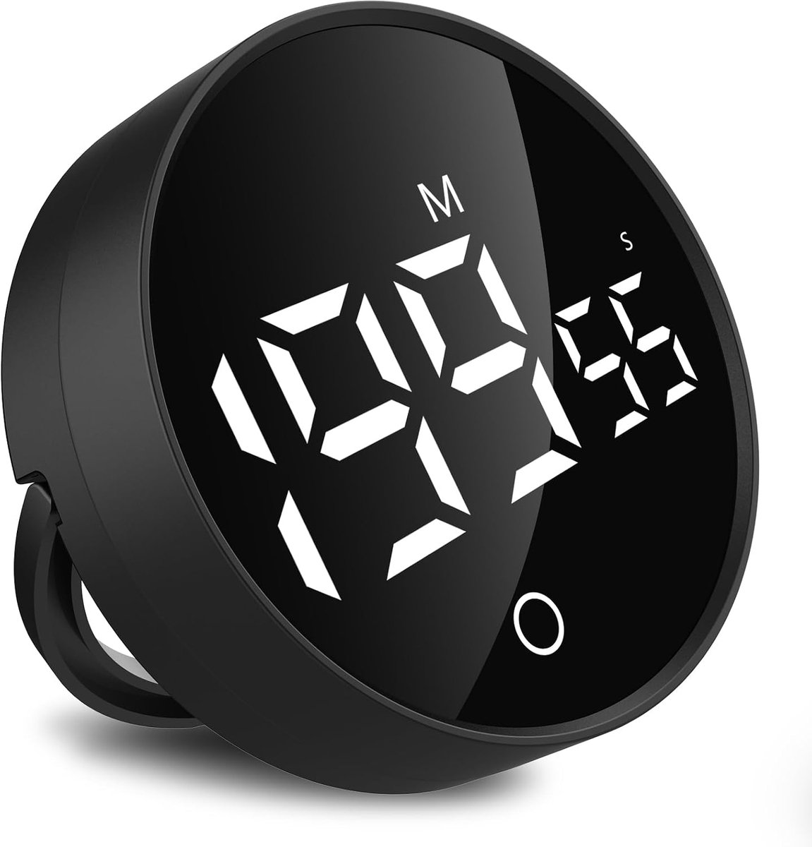 Keukenwekker, digitale led-timer, 3 volumeniveaus 0 ~ 199,59 minuten, magnetische/onzichtbare houder voor koken, leren, fitnessstudio, 300 mAh, zwart