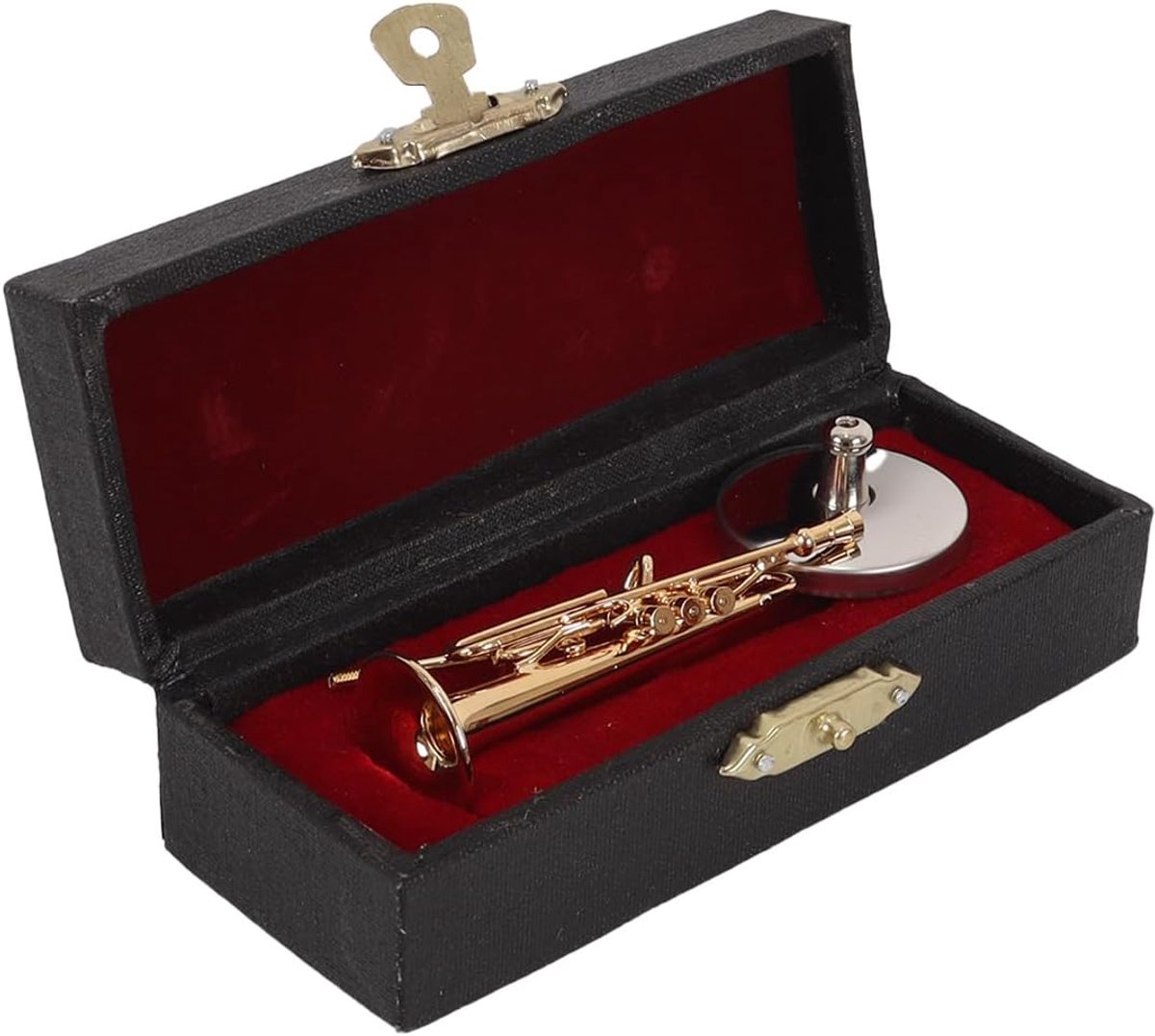 Miniatuur trompet model, 6,5 cm mini-trompet model, voor huisdecoratie, decoratief, poppenhuis, muzikaal cadeau