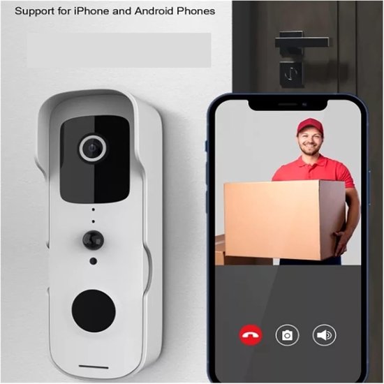 Slimme Deurbelcamera - Video Intercom - Huisbeveiliging Thuis - Waterdicht Design - 50m Bereik - Wit — afbeelding 2